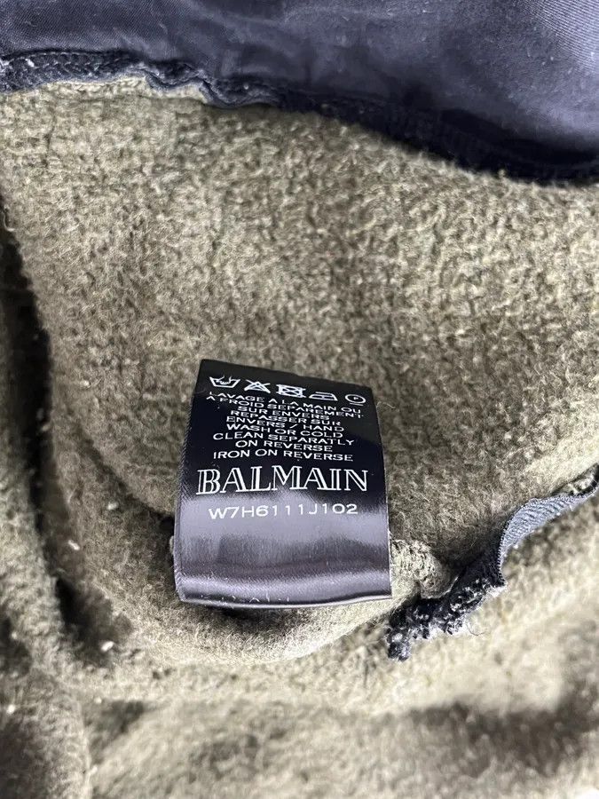 Balmain AW2017 Balmain Khaki Green Relaxed Hoodie Size US XL / EU 56 / 4 - 9 Thumbnail