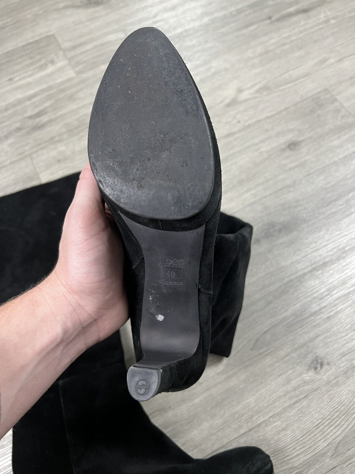 Hugo Boss WOMEN’S HUGO BOSS KNEE BOOTS IN SUEDE AND LEATHER Size US 10 / IT 40 - 14 Thumbnail