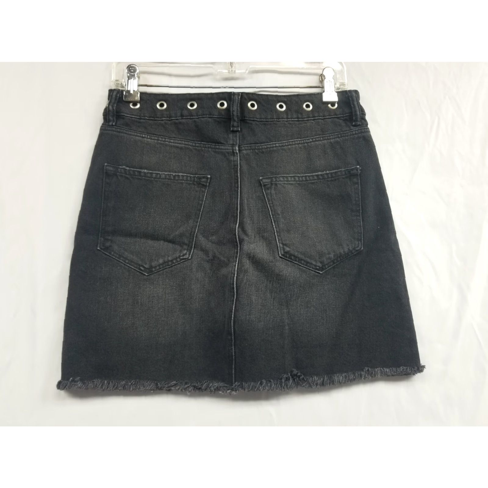 Allsaints AllSaints Skirt Denim Mini Black Size 2 Women Short Grommet Waist Lila All Saints 2 Black Mini Skirt Womens Size 26" / US 2 / IT 38 - 2 Thumbnail