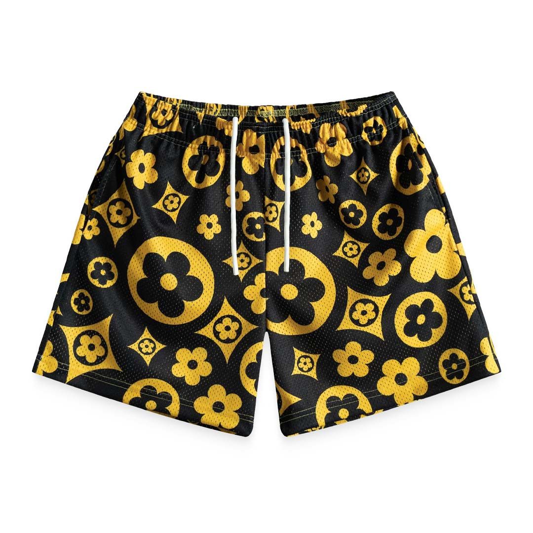 Bravest Studios Flower Black Yellow Shorts Size US 32 / EU 48 - 1 Preview