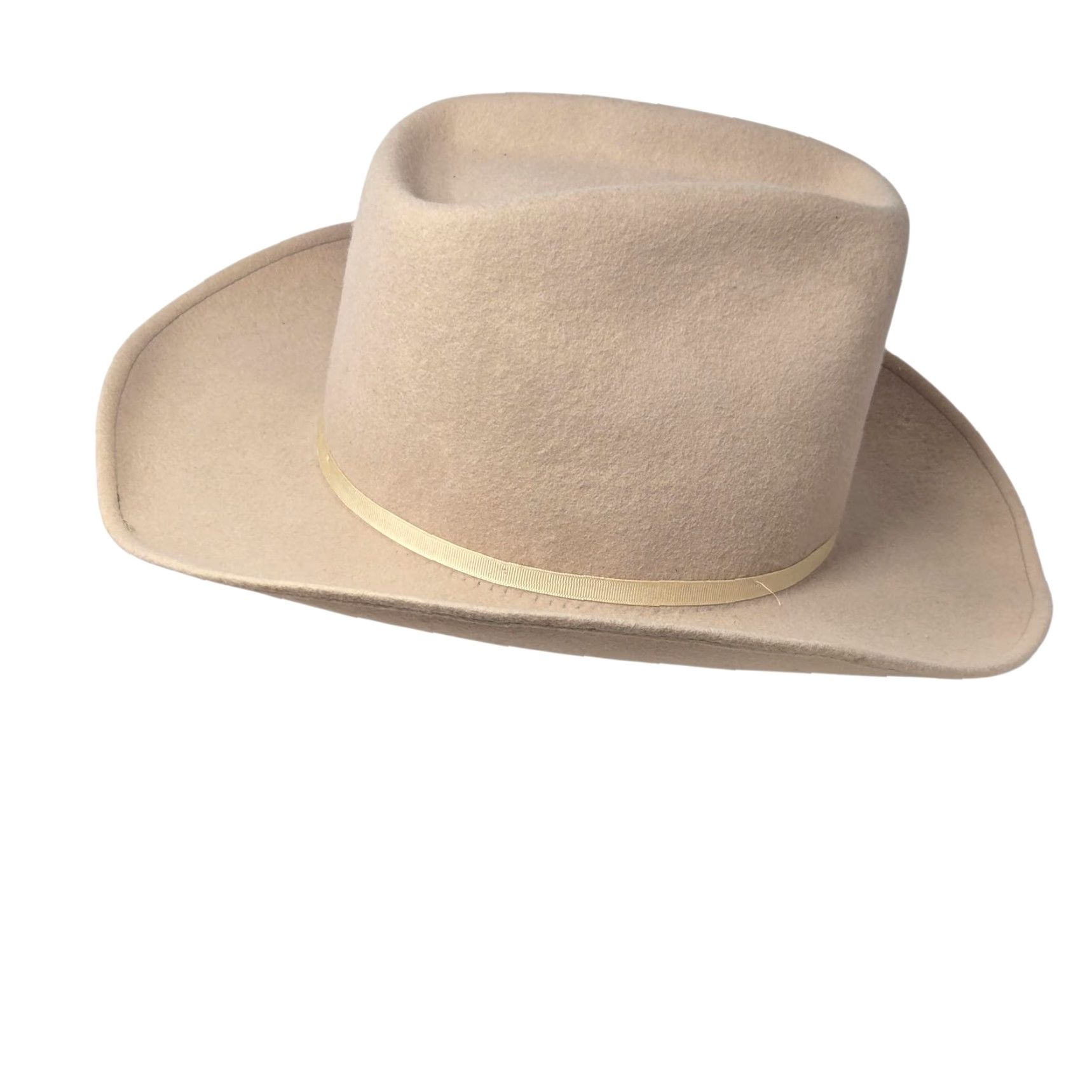 Vintage VINTAGE Western Cowboy Hat Men 7 Tan Wool Weatherized 100% Wool Buckhorn USA Rockmount Ranch Wear Size ONE SIZE - 4 Thumbnail