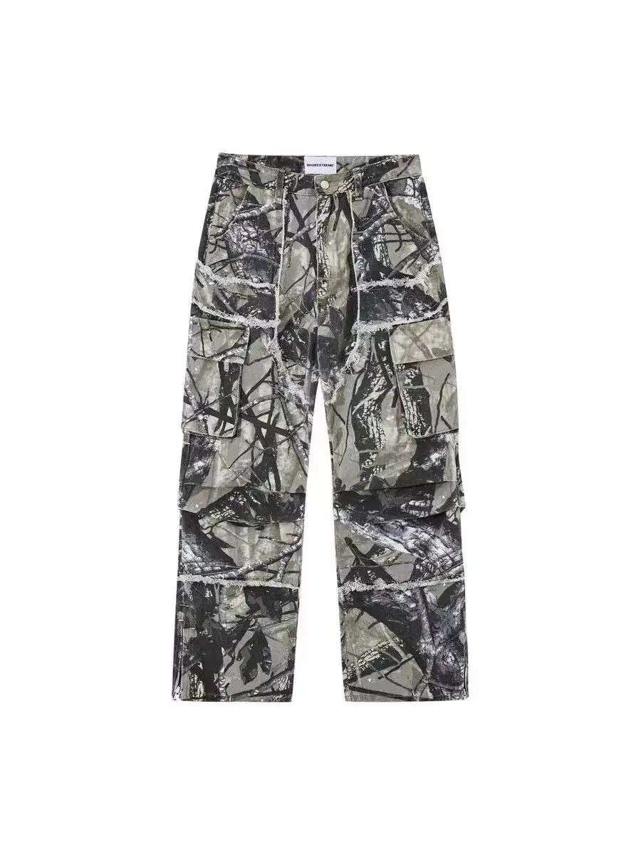 Japanese Brand Retro Camo Multi-Pocket Wide-Leg Cargo Jeans Size US 34 / EU 50 - 5 Thumbnail