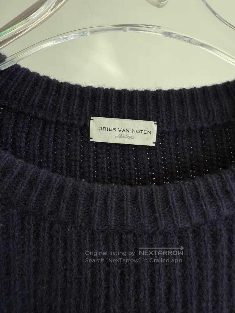Dries Van Noten Dries Van Noten Navy Blue Chunky Wool Sweater Size US M / EU 48-50 / 2 - 3 Thumbnail
