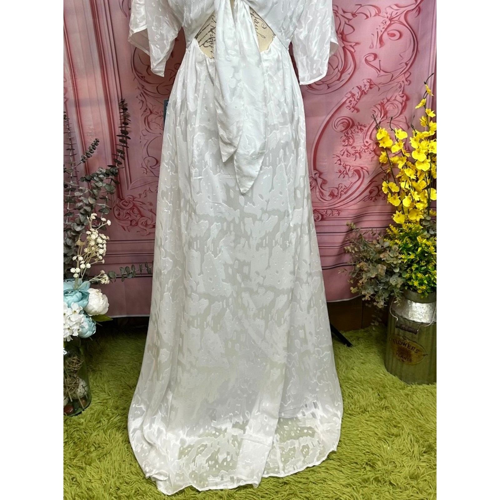Hutch Hutch Love in the Abstract Maxi Dress White 10 Size L / US 10 / IT 46 - 10 Thumbnail