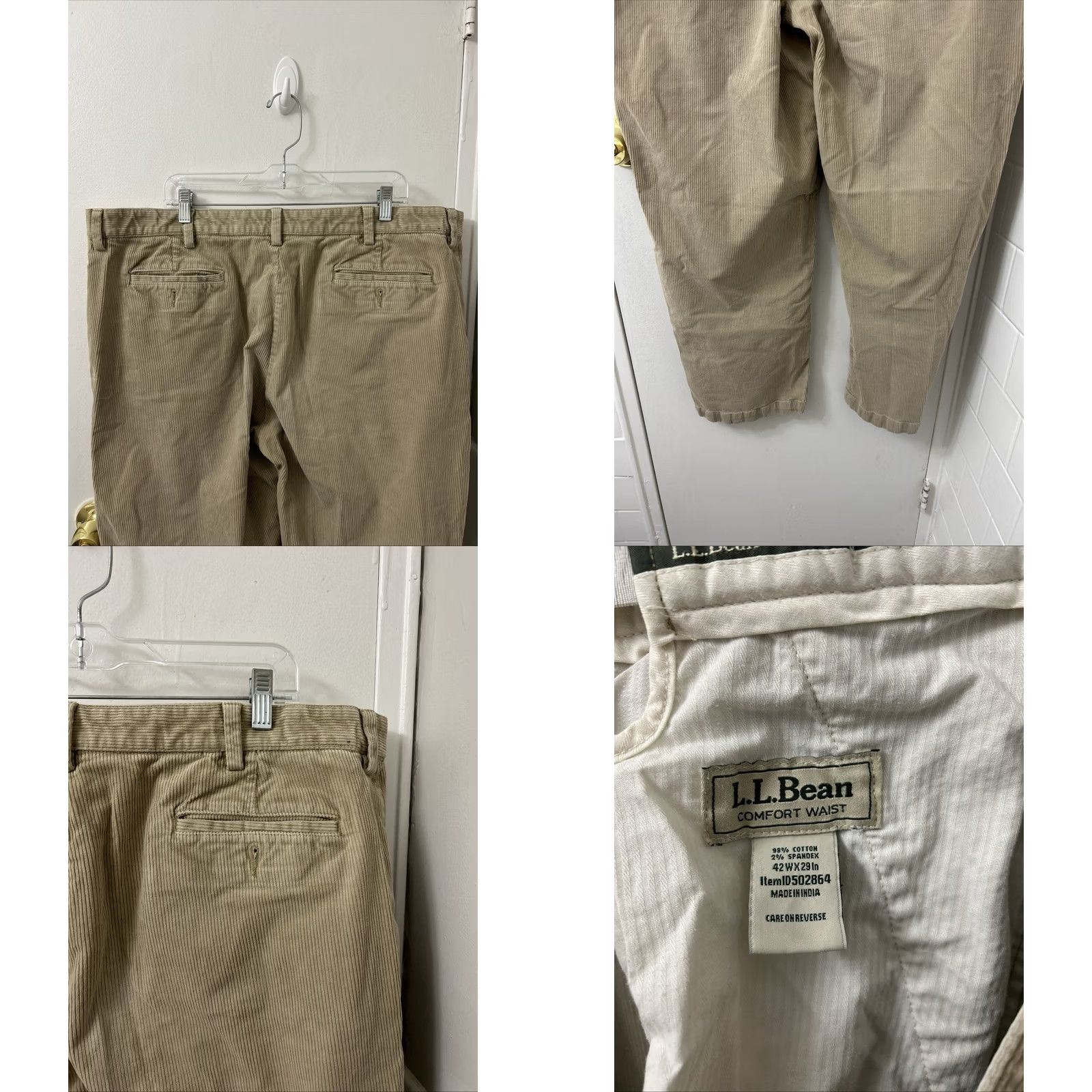 Vintage LL Bean Country Corduroy Pants Mens 42x29 Tan Comfort Waist Vintage No N/A 502864 Size US 42 / EU 58 - 8 Thumbnail