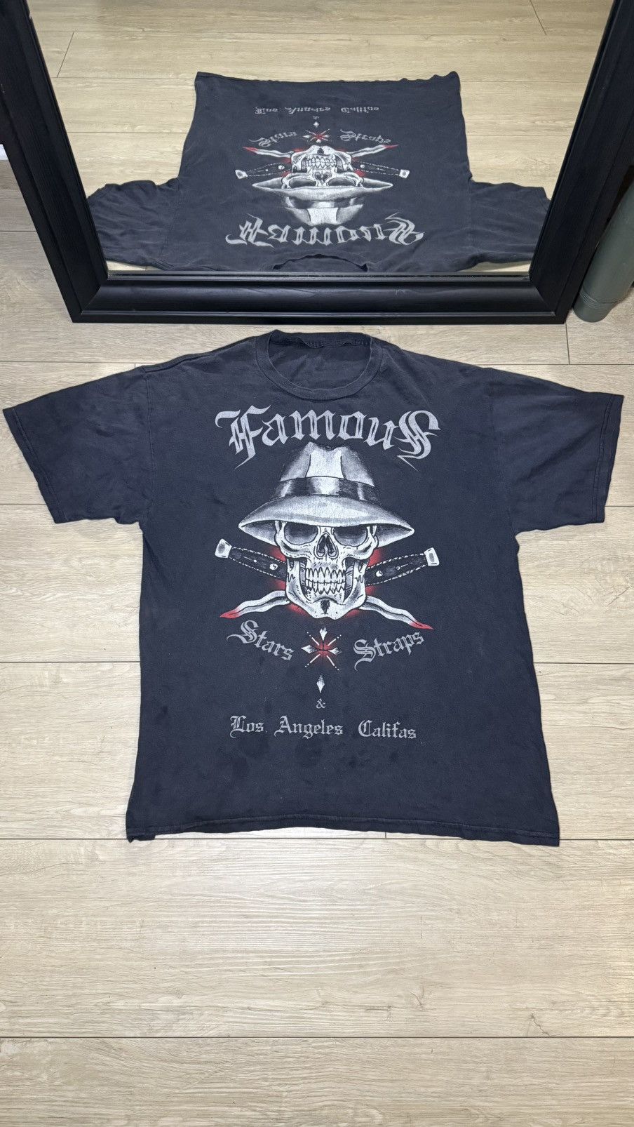 Affliction Vintage / Y2K Famous Stars And Straps Skull Spell Out Shirt Size US L / EU 52-54 / 3 - 1 Thumbnail
