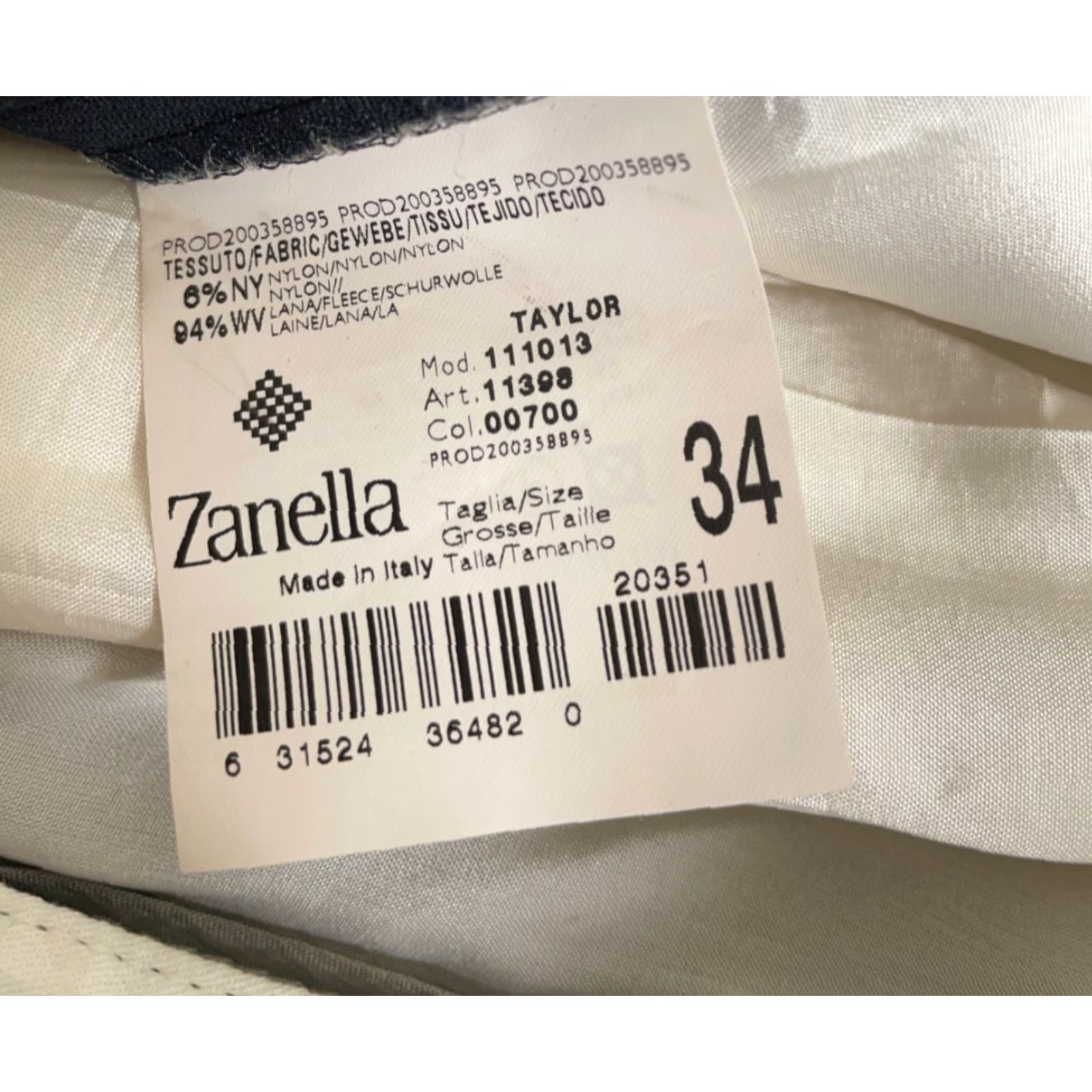 Zanella VINTAGE Zanella Men's Dress Pants Wool Nylon Pleated Straight Cuffed 34x28 Dark Blue Italy Size US 34 / EU 50 - 3 Thumbnail