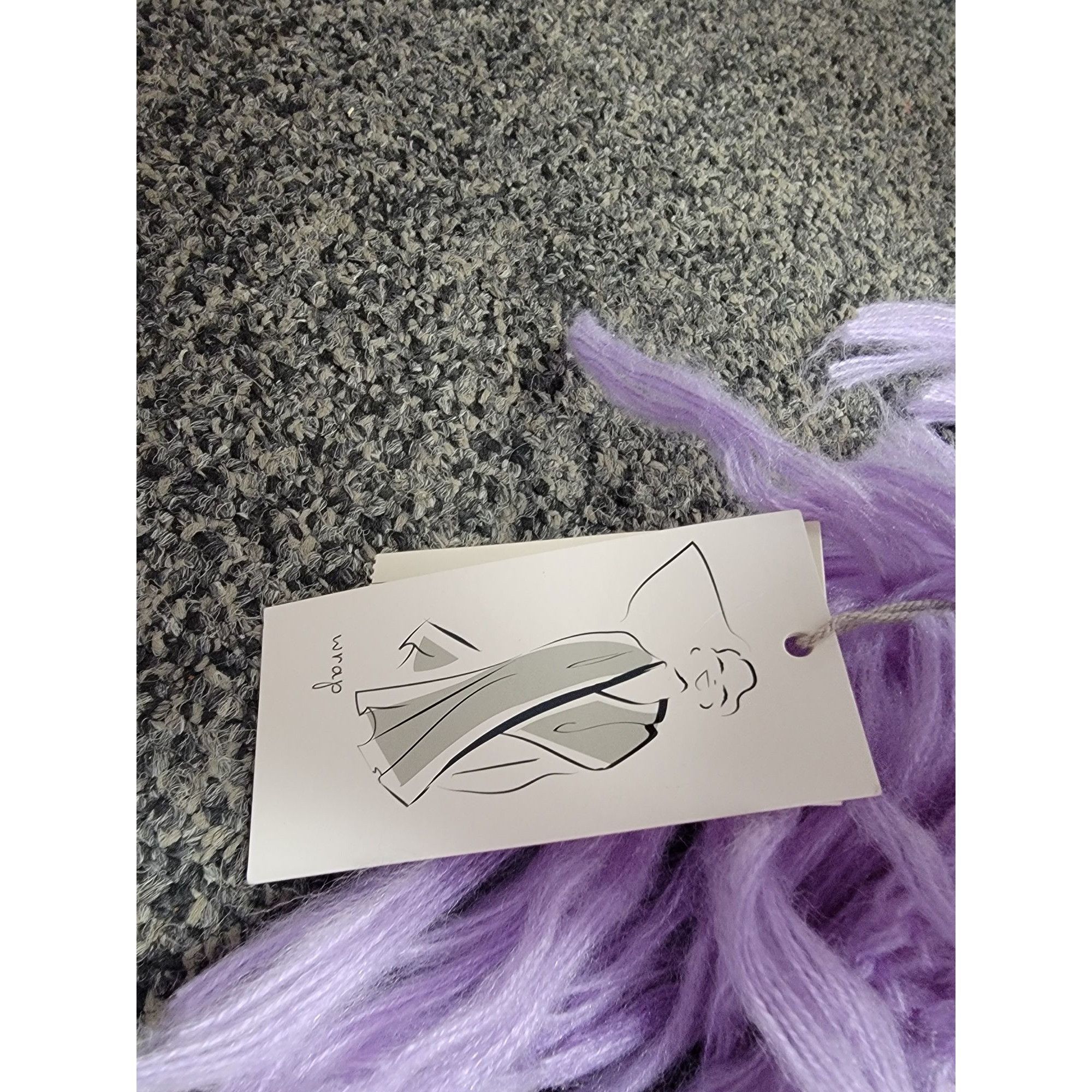 Other Hand-Knitted Lavender Fringe Scarf Soft Acrylic Winter Fashi Size ONE SIZE - 5 Thumbnail