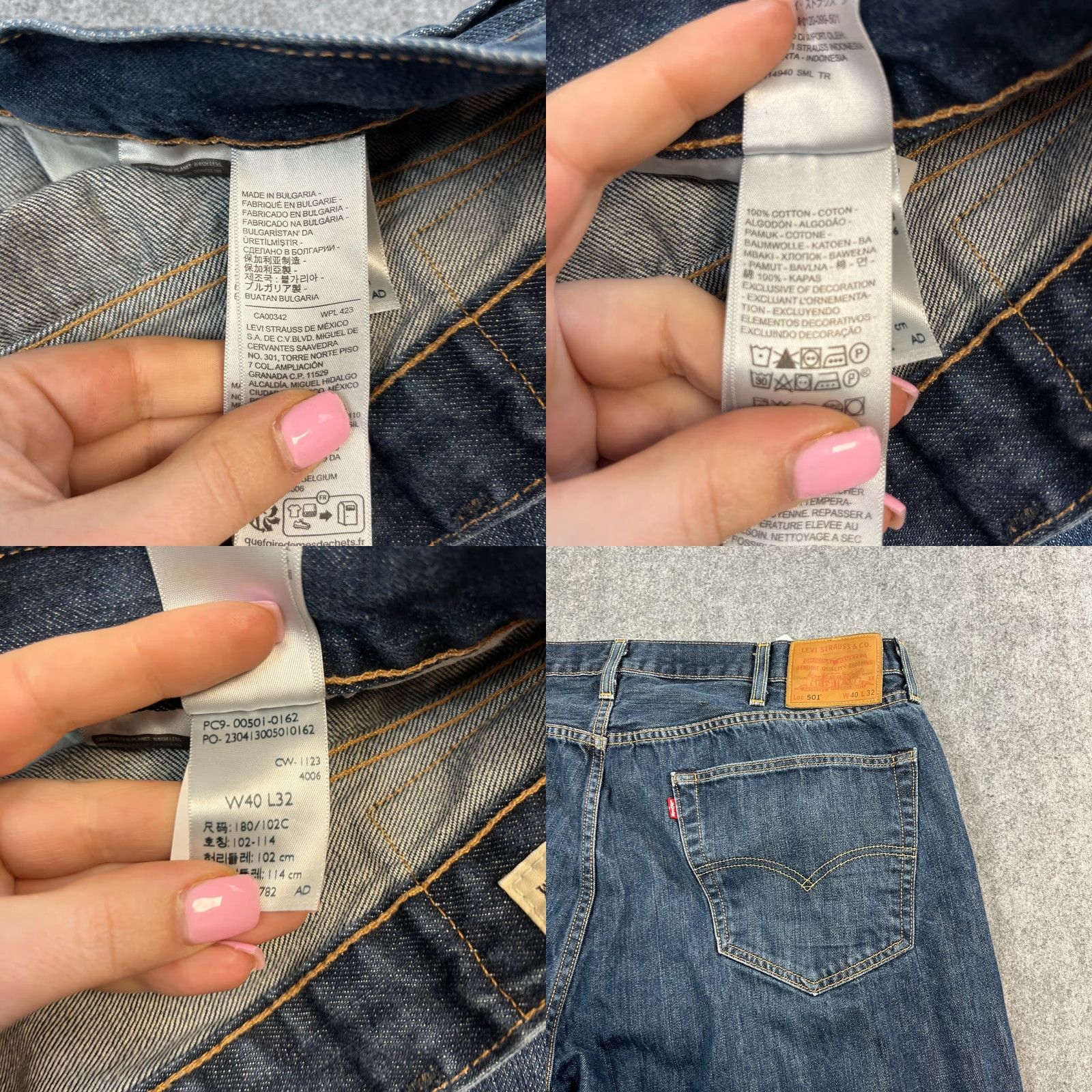 Levi's Levi's 501 Jeans Straight 40 Mens Denim Dark Blue Cotton Button Fly 5-Pocket Size US 40 / EU 56 - 8 Thumbnail