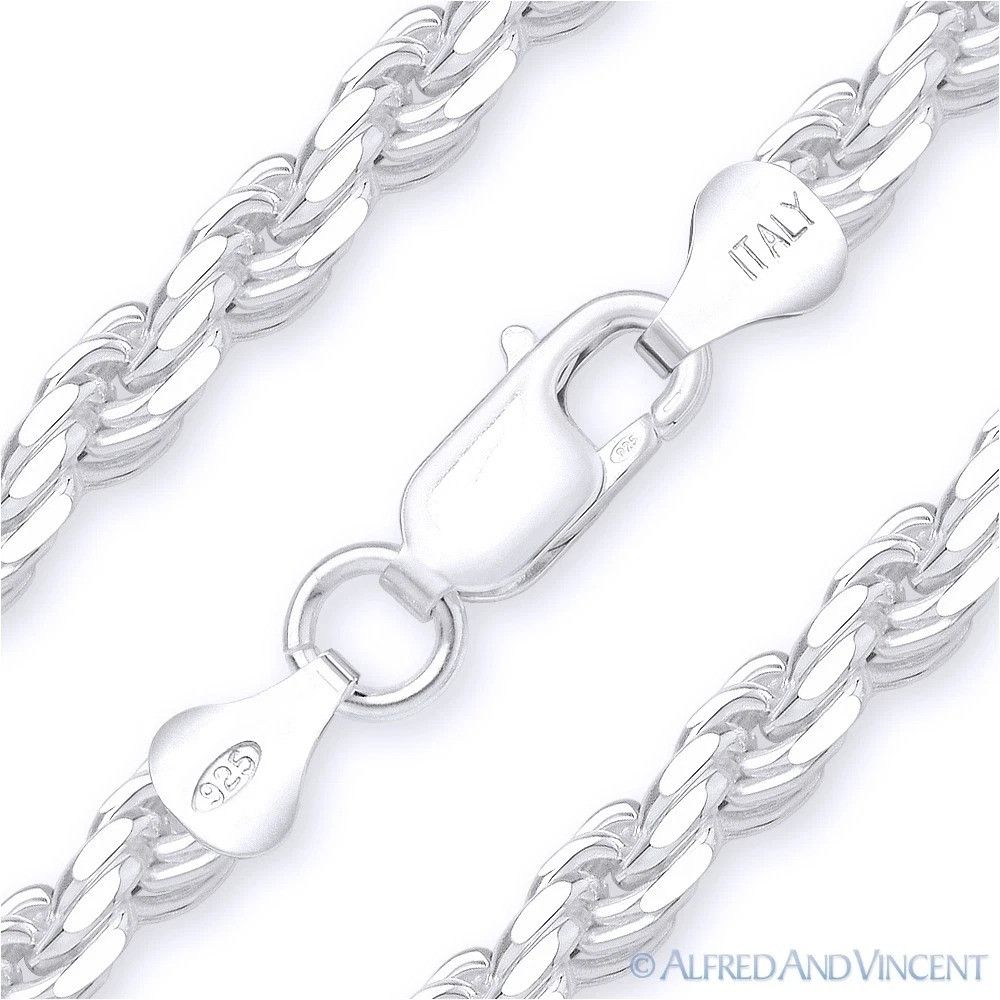Other 5mm Twist-Rope D-Cut Link Italian Chain Bracelet 9" Size ONE SIZE - 1 Thumbnail