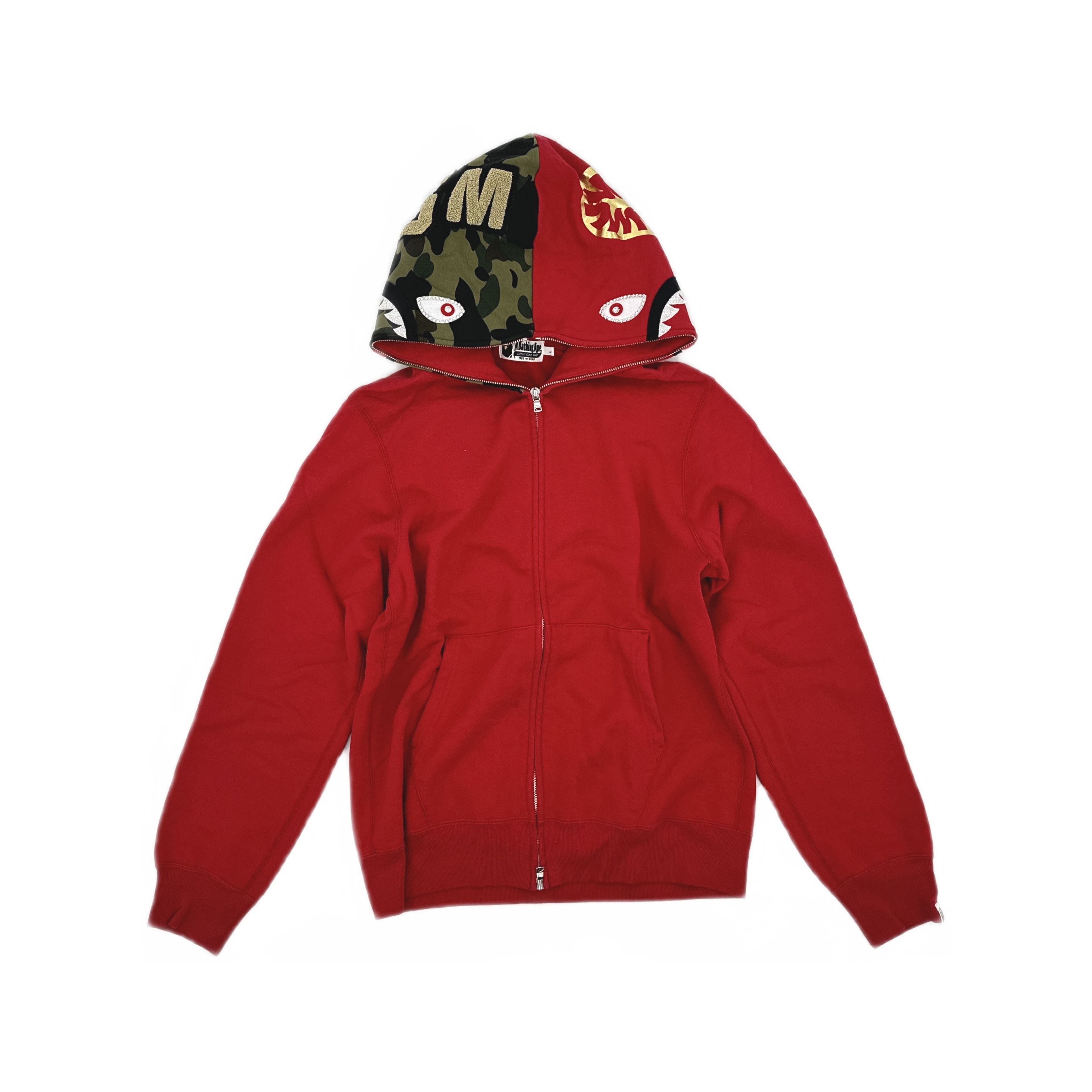 Bape A Bathing Ape Shark Full Zip Hoodie Red Size L Size US L / EU 52-54 / 3 - 1 Thumbnail