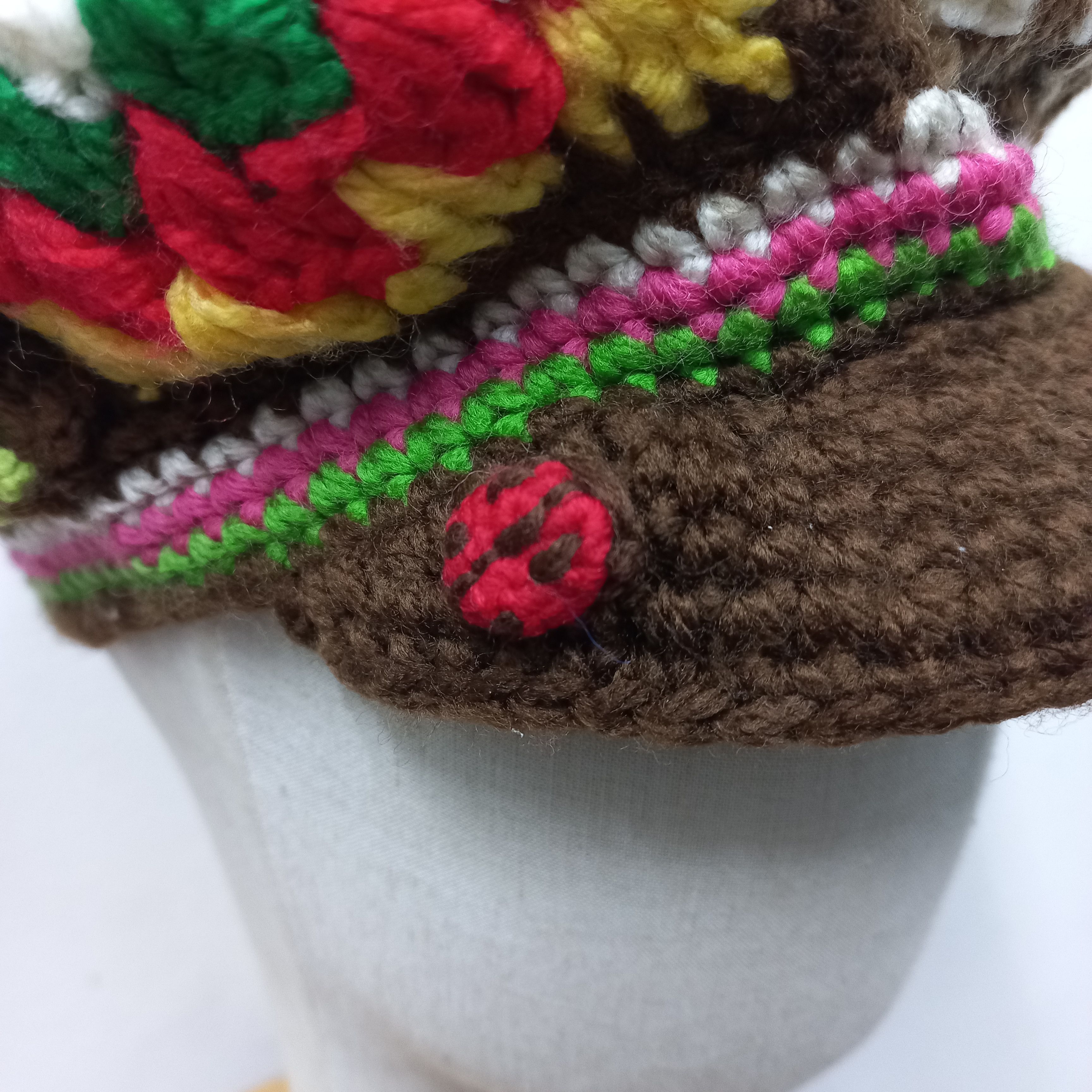 Sun Surf 🪡Japanese crochet multicolor peace fisherman cap Size ONE SIZE - 7 Thumbnail