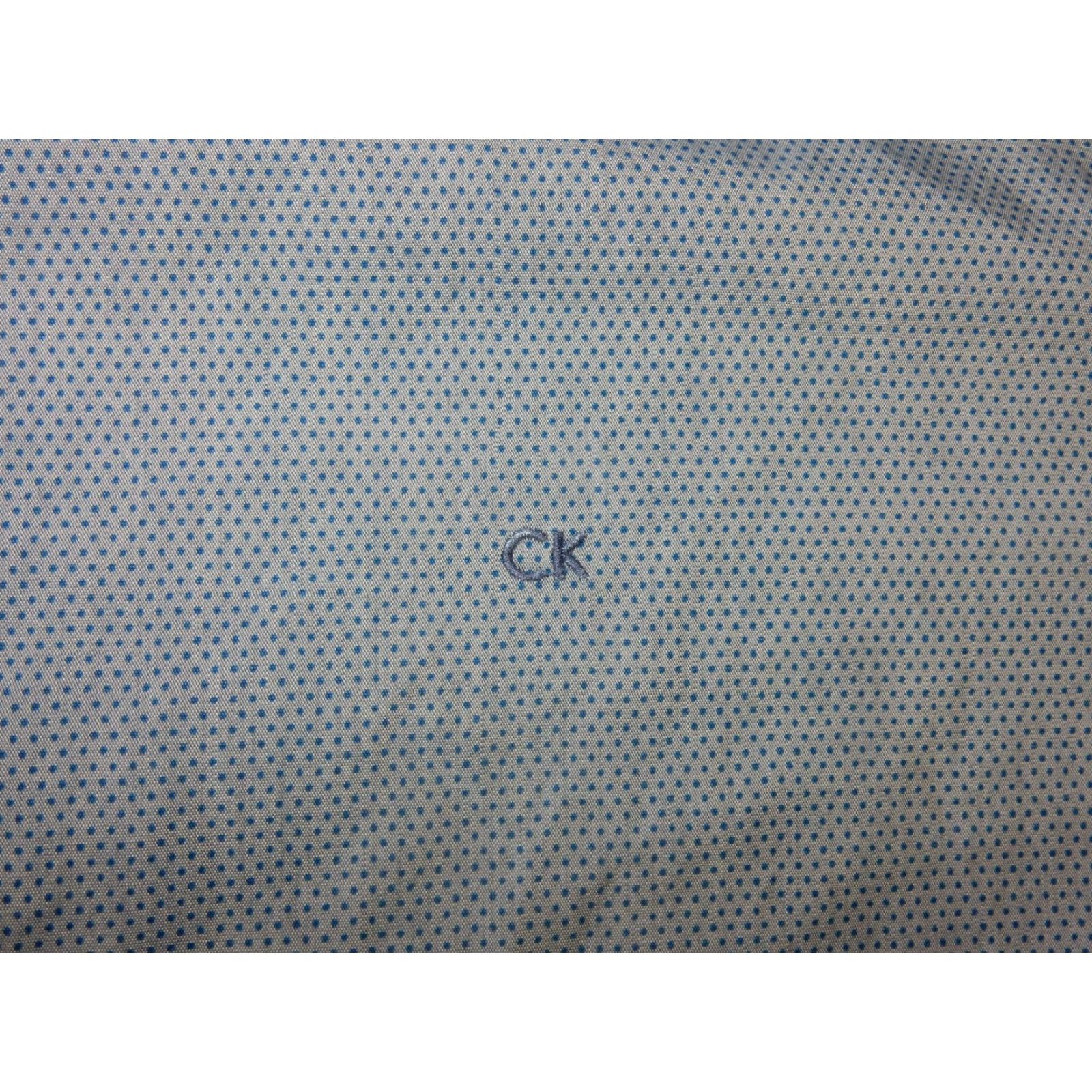 Calvin Klein VINTAGE Calvin Klein Dress Shirt Men 17.5 Slim Fit Blue Polka Dot 33/32 Regular Size 17.5 - Mens Dress Shirt Size 46R - 2 Thumbnail