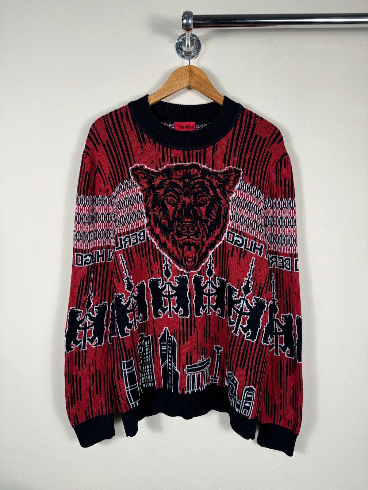 Hugo Boss HUGO BOSS Crazy Bear 🐻 Berlin Knitted Sweater Size US XL / EU 56 / 4 - 1 Thumbnail