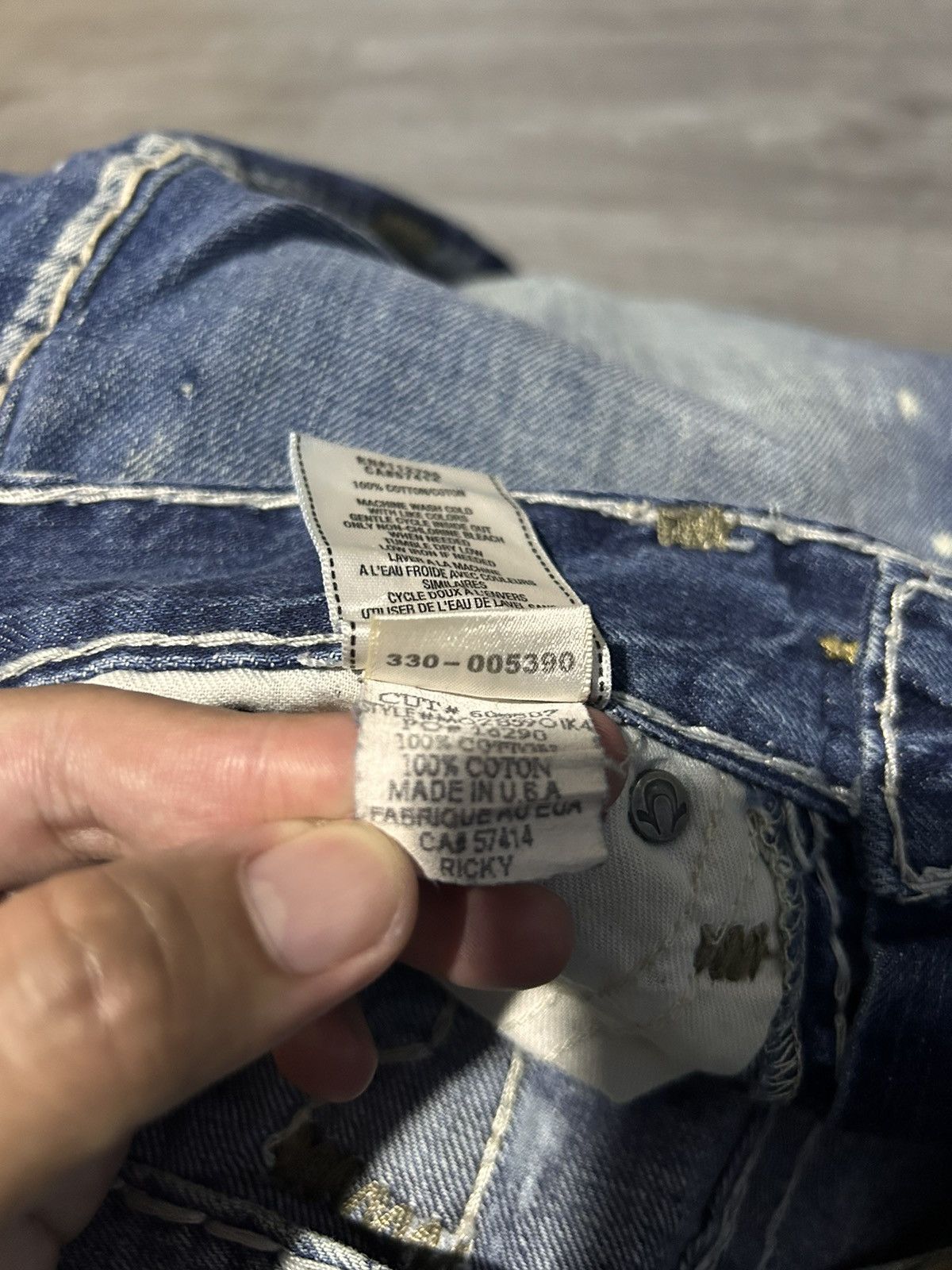 True Religion True Religion Ricky Super-T Distressed Jeans Size US 32 / EU 48 - 11 Thumbnail