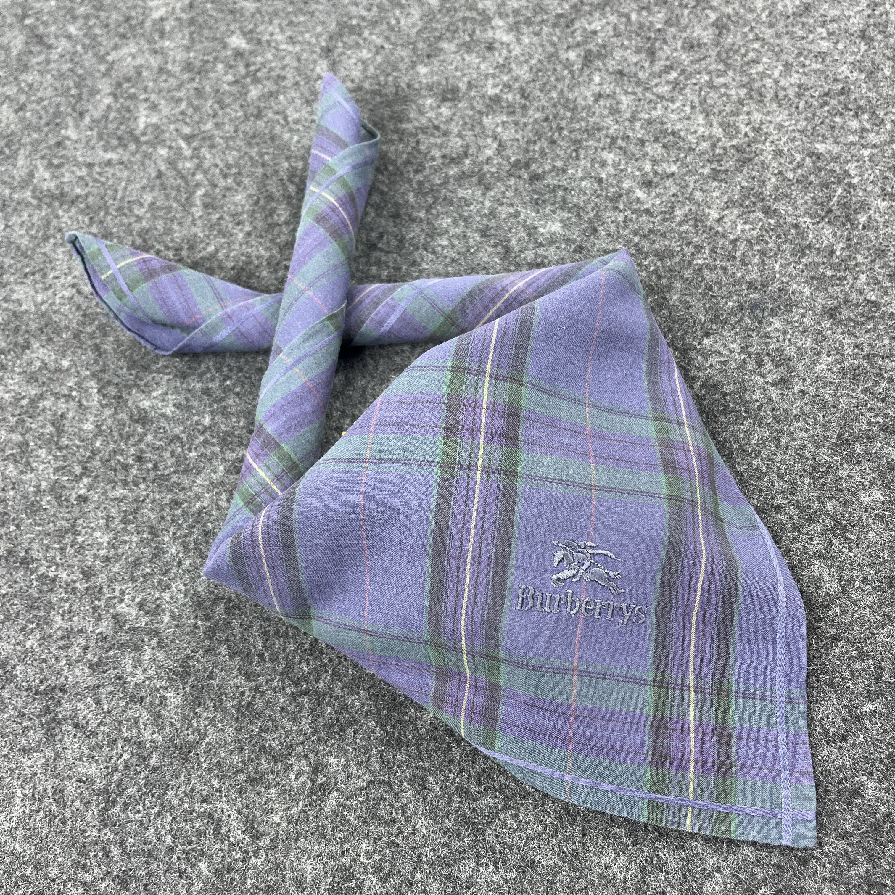 Burberry × Vintage Burberry Handkerchief / Bandana / Neckerchief B119 Size ONE SIZE - 7 Thumbnail
