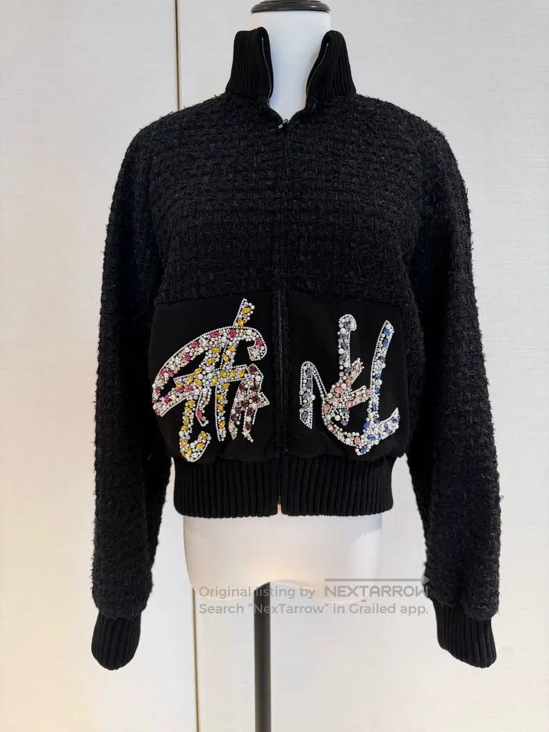 Chanel Chanel 22A autumn and winter black bead embroidery tweed z Size XS / US 0-2 / IT 36-38 - 1 Thumbnail