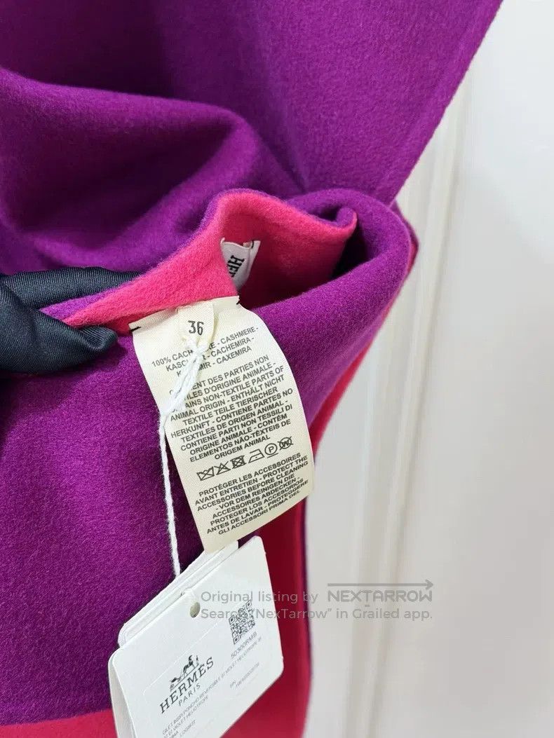 Hermes Hermes Purple and Peach Pink Double-Sided Cashmere Cloak C Size XS / US 0-2 / IT 36-38 - 8 Thumbnail