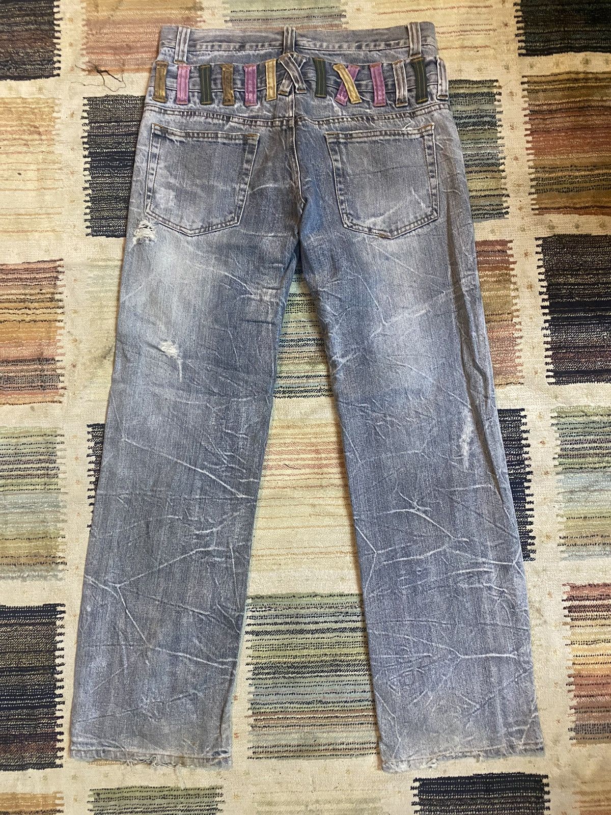 If Six Was Nine × Japanese Brand ❗️Distressed ❗️ Nylaus Denim Double Waist Jeans Size US 32 / EU 48 - 7 Thumbnail