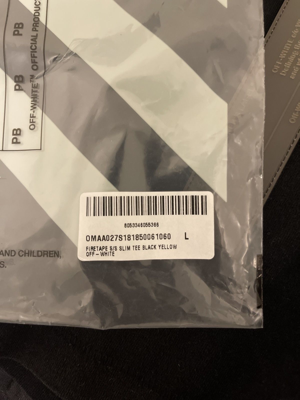 Off-White FIRETAPE S/S SLIM TEE BLACK YELLOW OFF-WHITE Size US S / EU 44-46 / 1 - 4 Thumbnail