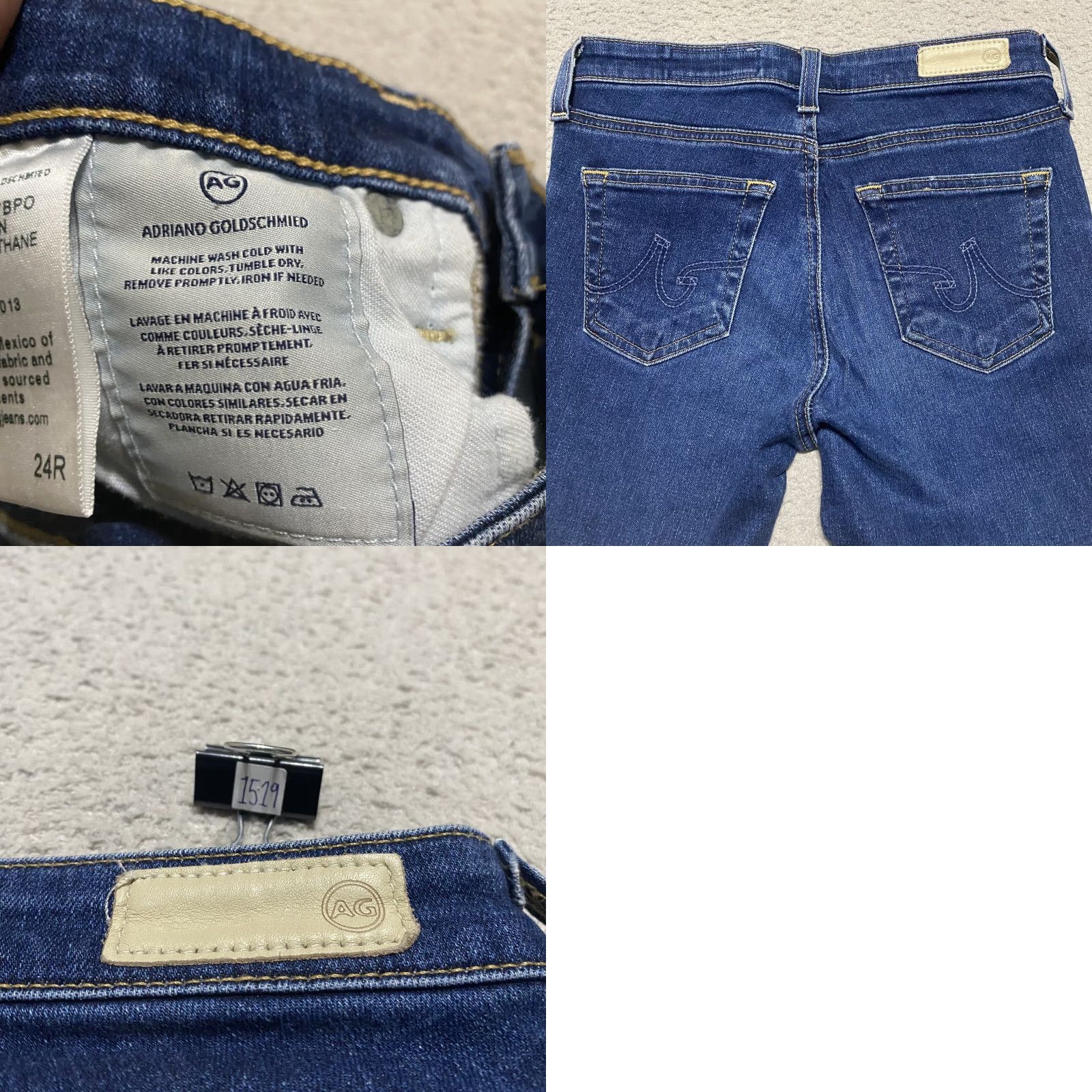 Denime AG Adriano Goldschmied Jeans Womens 24 Blue Denim The Legging Ankle Super Skinny Jeans - 24 Adult Womens Size 42" / US 20 - 9 Thumbnail