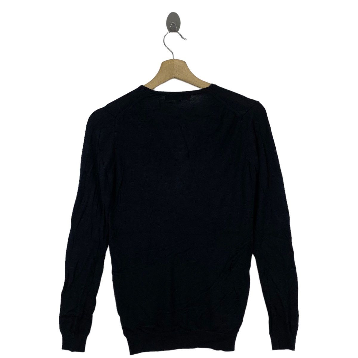 Uniqlo × Vintage Vintage INES De La FRESSANGE x Uniqlo Plain Black Sweatshirt Size L / US 10 / IT 46 - 3 Thumbnail