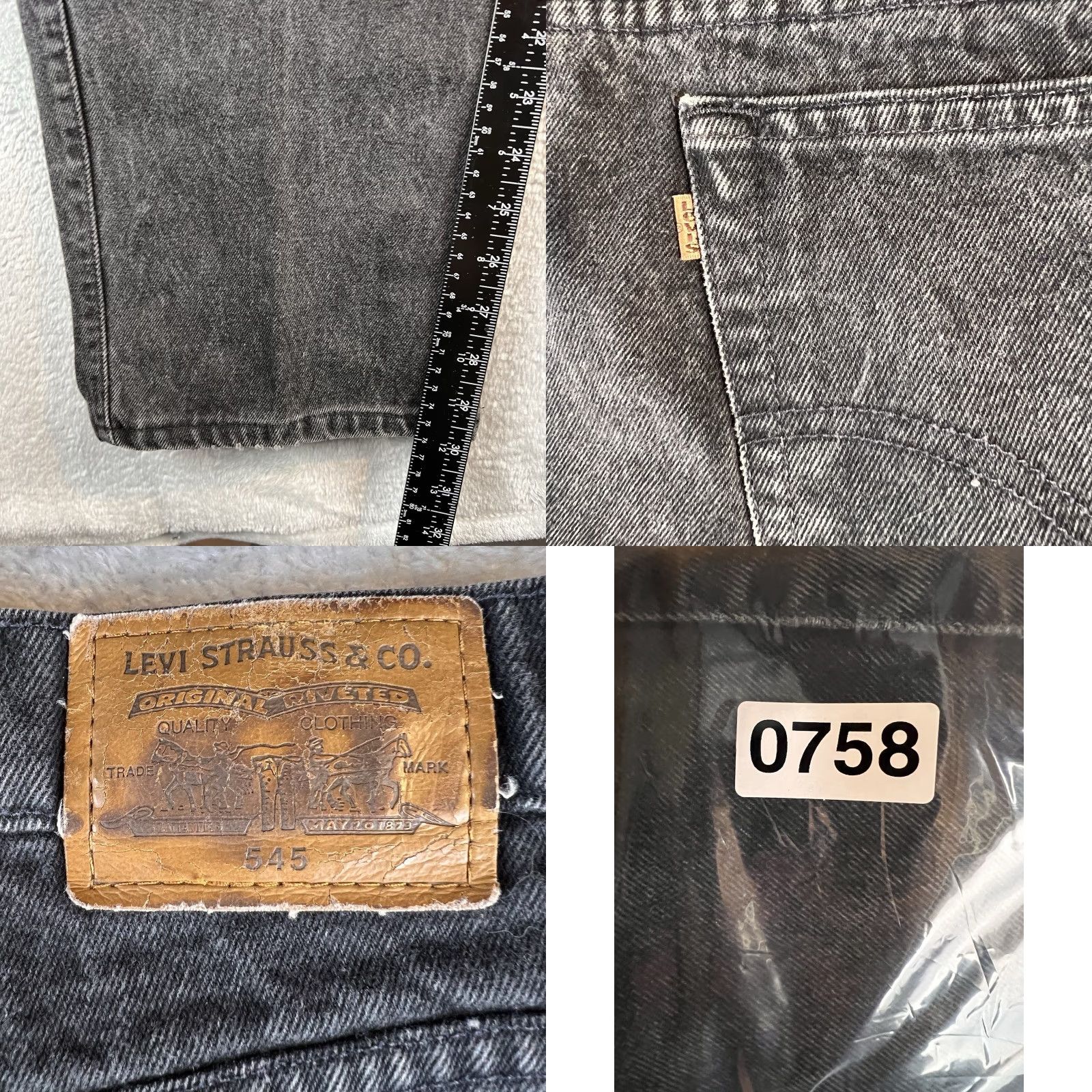 Levi's VINTAGE Levi's 545 Jeans Mens 44x32 Black Denim Tapered Relaxed 90s Grunge 5-Pocket Design Mens Jeans Size US 44 / EU 60 - 11 Thumbnail