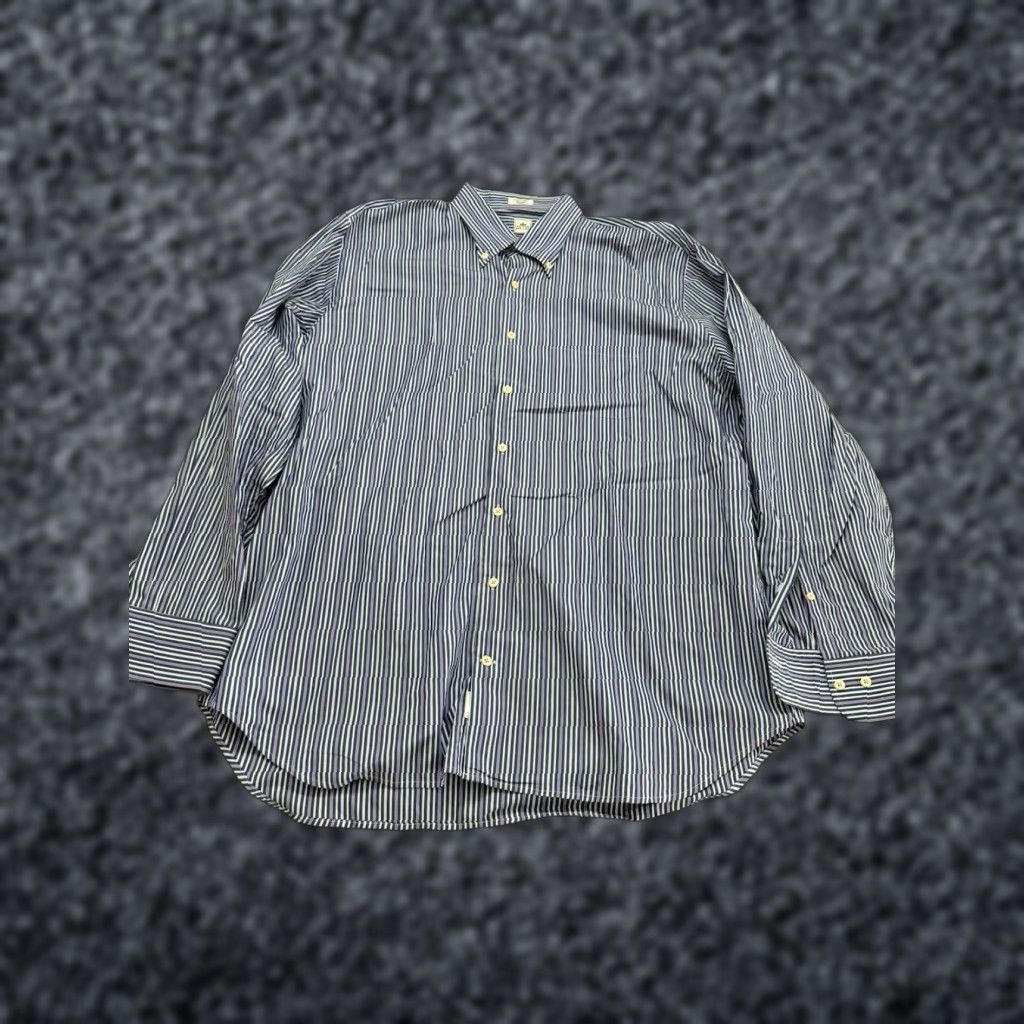Peter Millar Peter Millar Button Down Shirt Mens XL Striped Blue Long Sleeve Size US XL / EU 56 / 4 - 1 Thumbnail