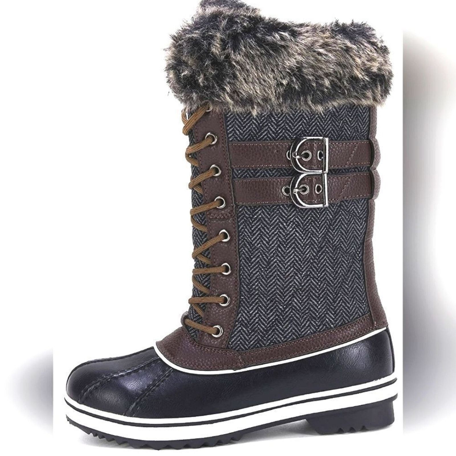 Other (B-1330) Womens Snow Boots Fuzzy Fur Warm Waterproof Size 5 Size US 5 / IT 35 - 1 Thumbnail