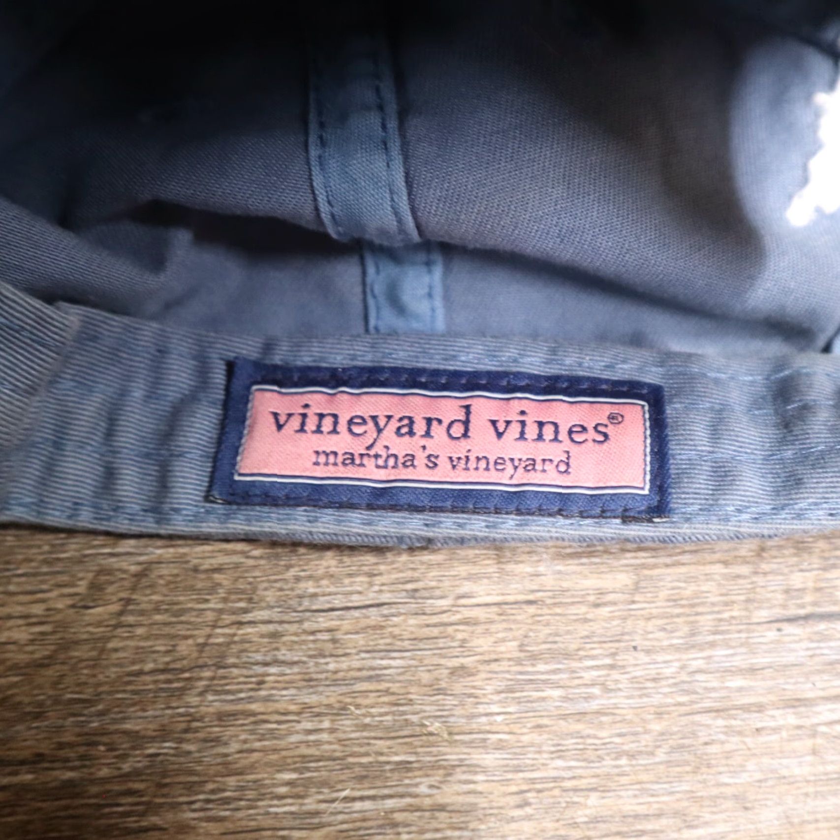 Vineyard Vines Vineyard Vines Hat Whale Baseball Cap Faded Worn In Blue Strapback Adjustable Size ONE SIZE - 6 Thumbnail