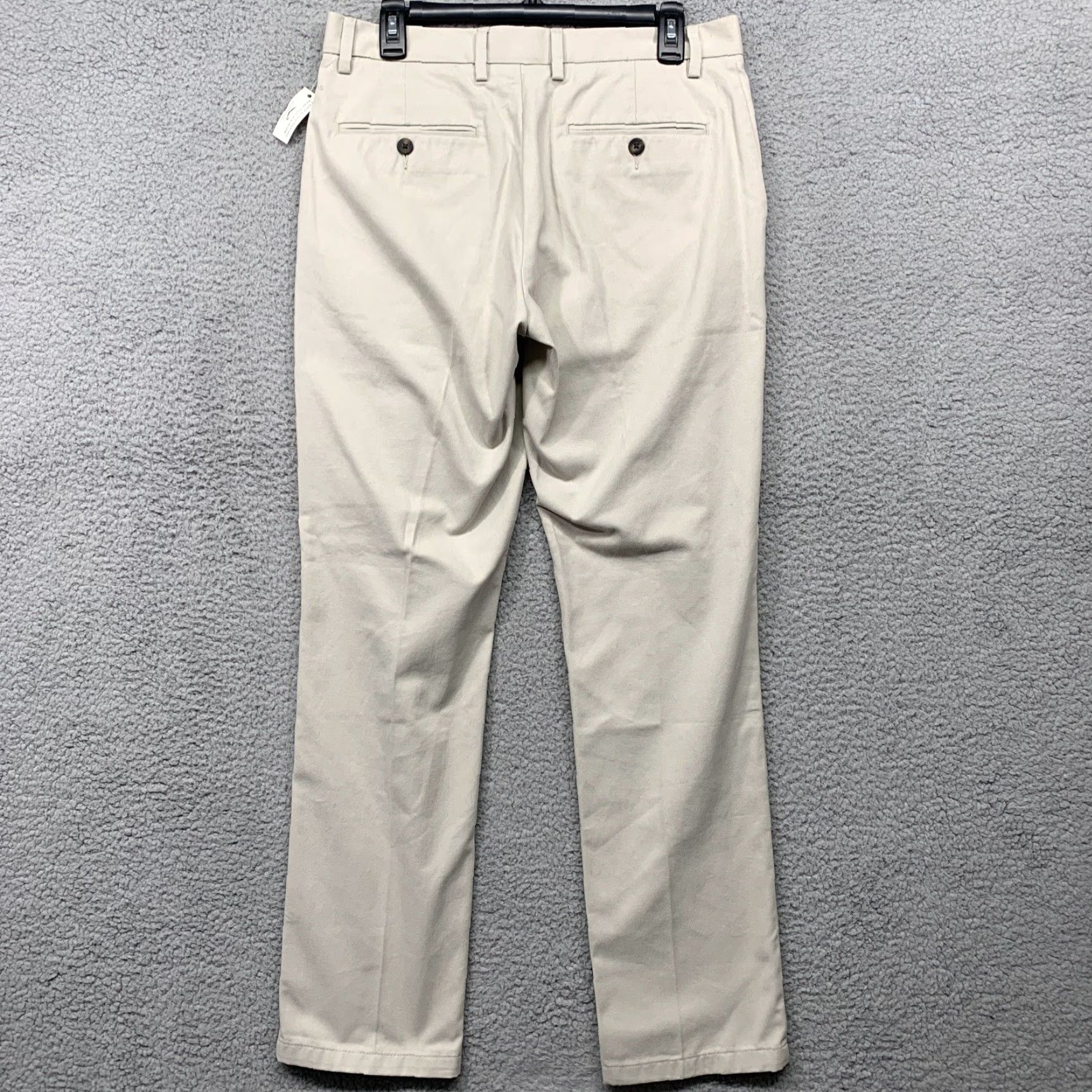 Essentials Amazon Essentials Pants Men's 32Wx31L Slim Flat Front Beig e Cotton Blend Back Pockets NWT Size US 32 / EU 48 - 4 Thumbnail