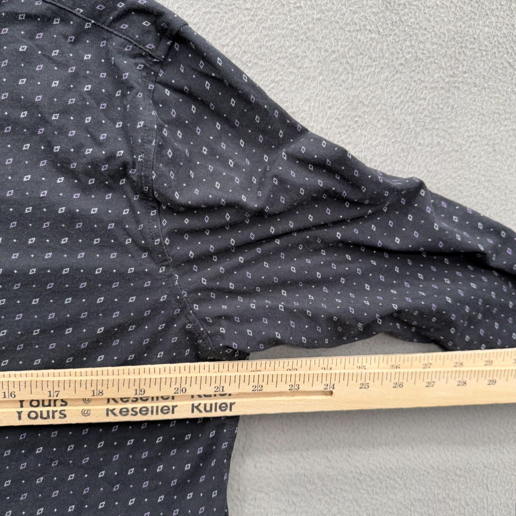 Vintage Buttercloth Shirt Mens Large Black Micro Print Icy Cotton Long Sleeve Stretch Size US L / EU 52-54 / 3 - 4 Thumbnail