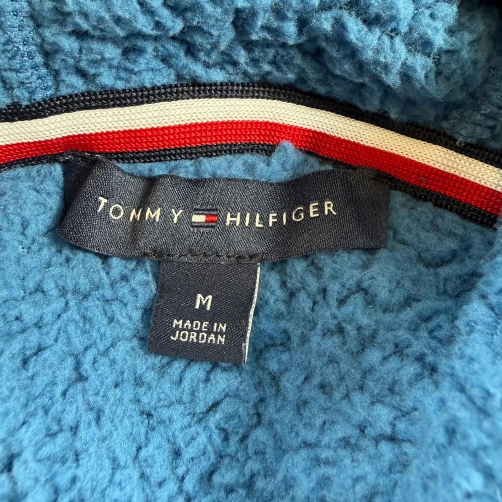Tommy Hilfiger Tommy Hilfiger Womens Blue Sherpa Fleece Half Zip Hoodie M Size M / US 6-8 / IT 42-44 - 4 Thumbnail