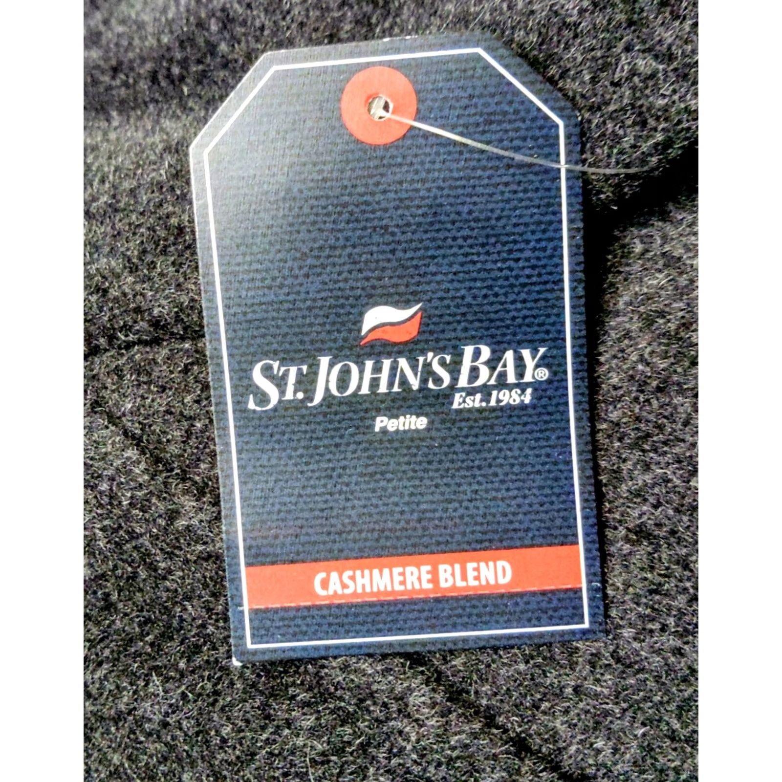 Vintage St. John's Bay Women’s Pea Coat Charcoal Gray Wool Cashmere Petite XL NWT Size XL / US 12-14 / IT 48-50 - 5 Thumbnail