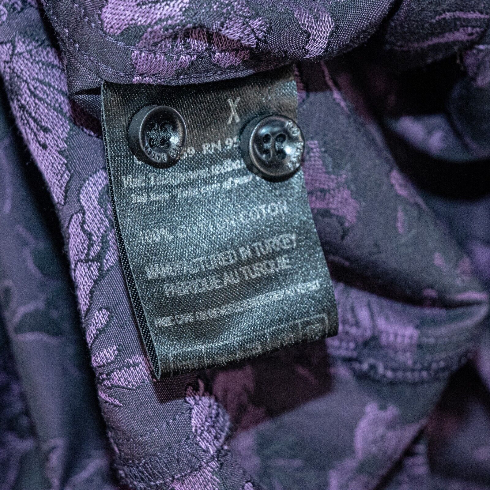 Ted Baker TED BAKER London Purple Jacquard Floral Button up Shirt Size US L / EU 52-54 / 3 - 6 Thumbnail