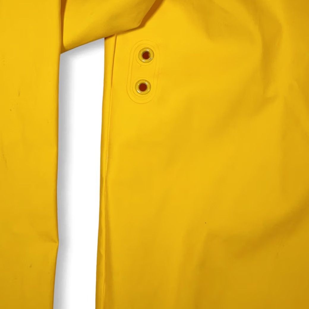 Vintage VINTAGE Busch Coat Jacket Rain Coat Adult MEDIUM Yellow Hooded PVC Zip 80s Busch Logo Mens Size US M / EU 48-50 / 2 - 5 Thumbnail