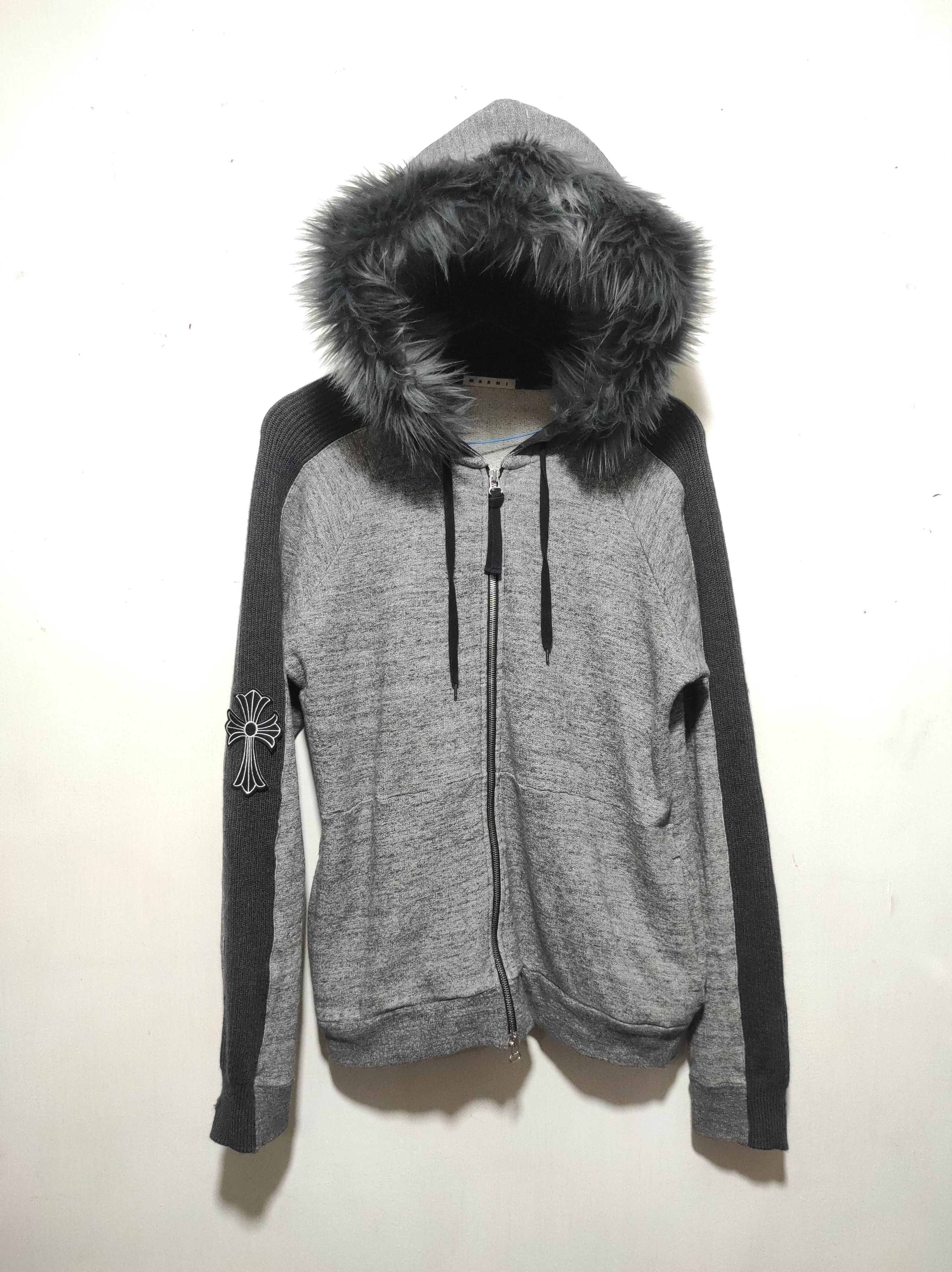 Marni Marni Zip Fur Hoodie if6was9 LGB style Size US M / EU 48-50 / 2 - 2 Thumbnail