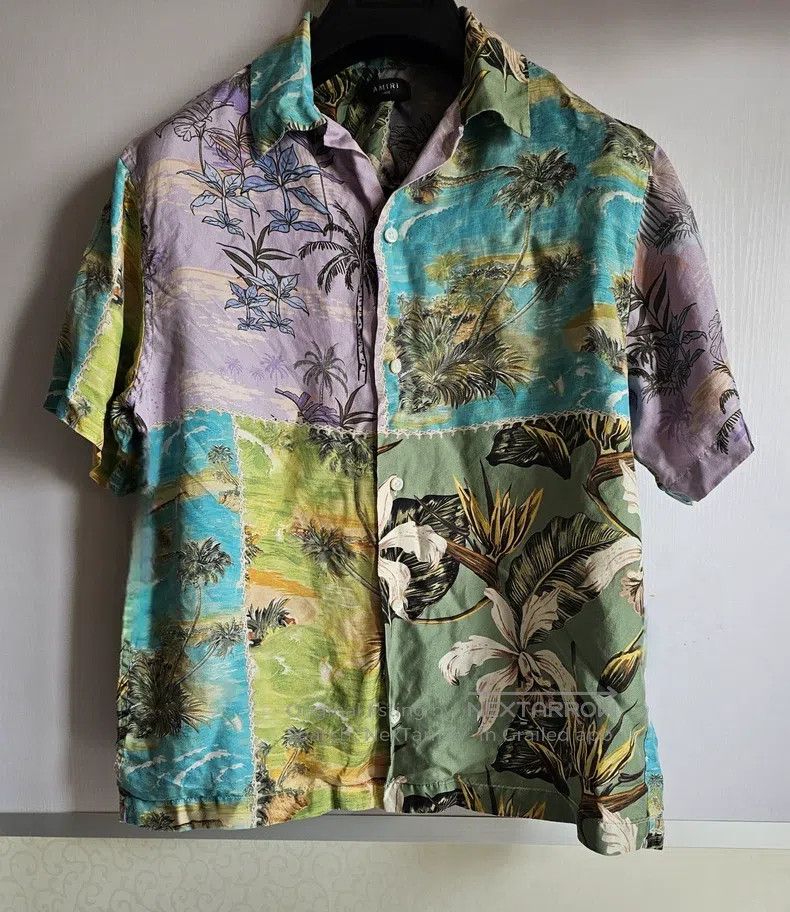 Amiri Amiri Size L Coconut printed mulberry silk short sleeve shi Size US L / EU 52-54 / 3 - 1 Thumbnail