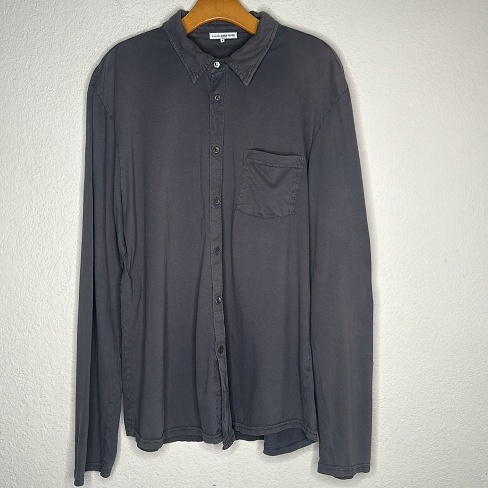 James Perse James Perse Clean Finish Jersey Shirt in Gray Size 4 (XL) Size US XL / EU 56 / 4 - 7 Thumbnail