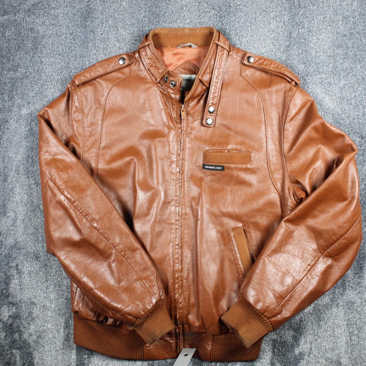 image of VTG 80's Members Only Brown Leather Jacket, Men's (Size XL)