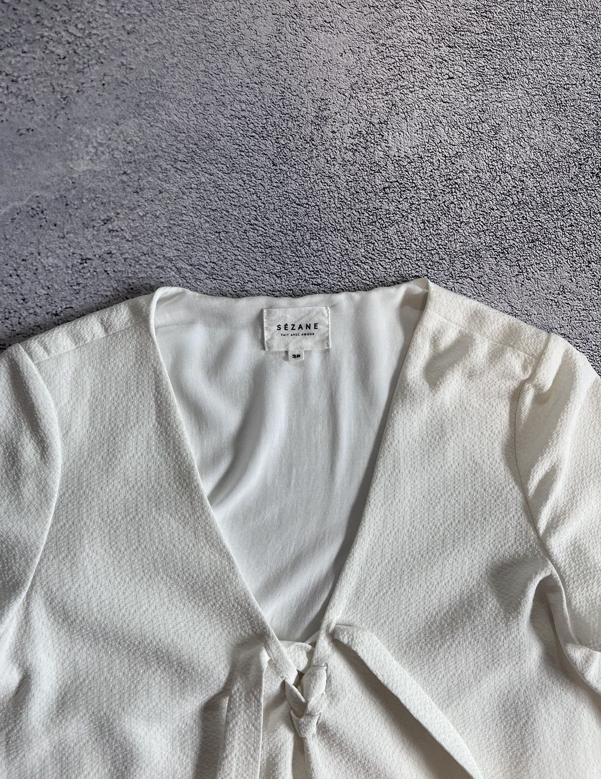 Sezane Sezane Women’s Dress V- Neck Short Sleeve Made In Bulgaria Size S / US 4 / IT 40 - 6 Thumbnail