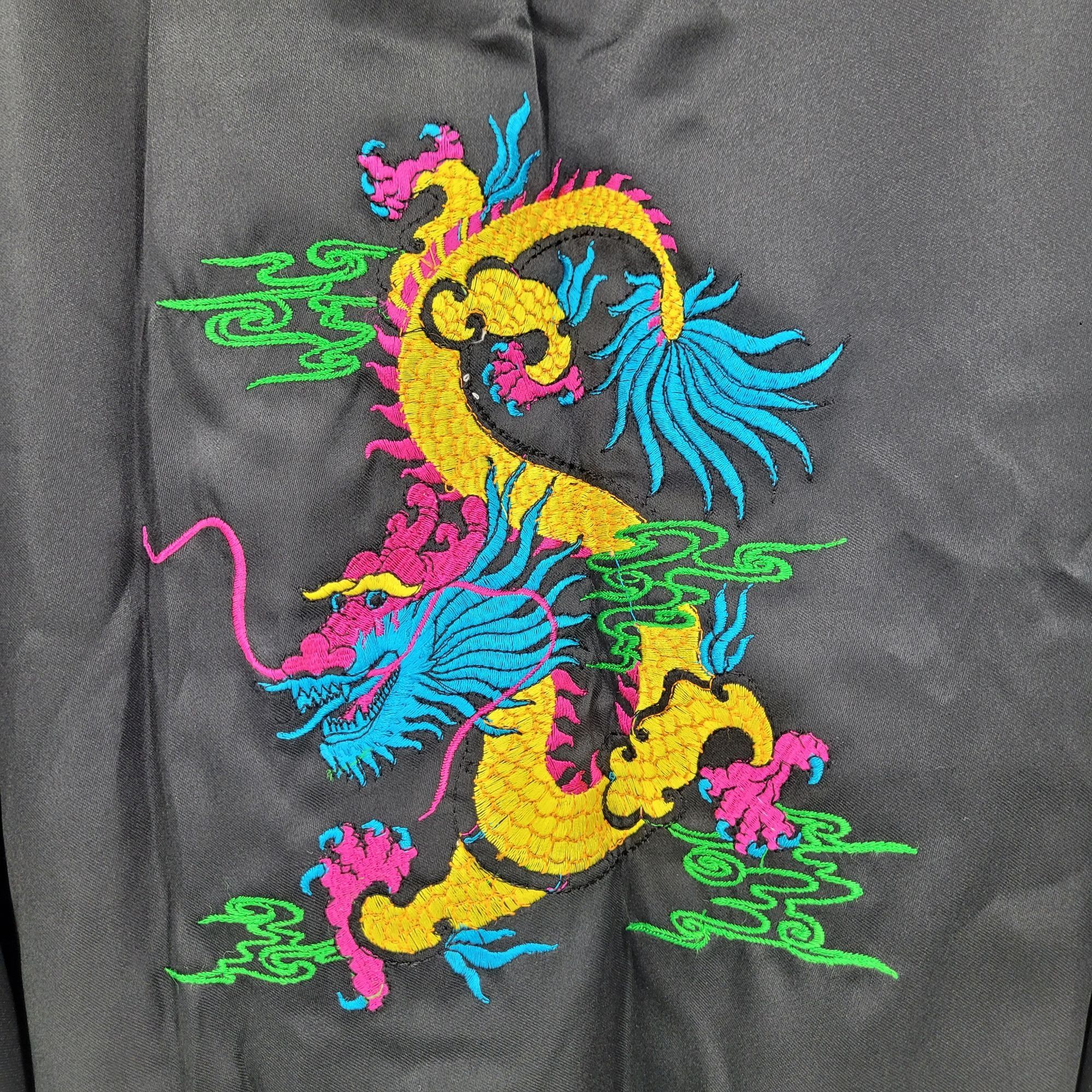Japanese Brand Reversible Kimono Robe L Black Embroidered Dragon Yellow Flo Size US L / EU 52-54 / 3 - 5 Thumbnail