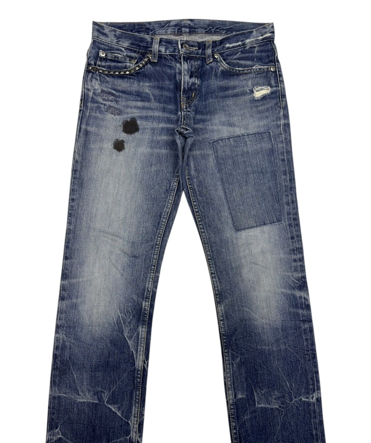 Hysteric Glamour × Undercover 💥HYSTERIC GLAMOUR GRAIL ARCHIVE PUNK STUDDED JEANS Size 31" - 2 Thumbnail