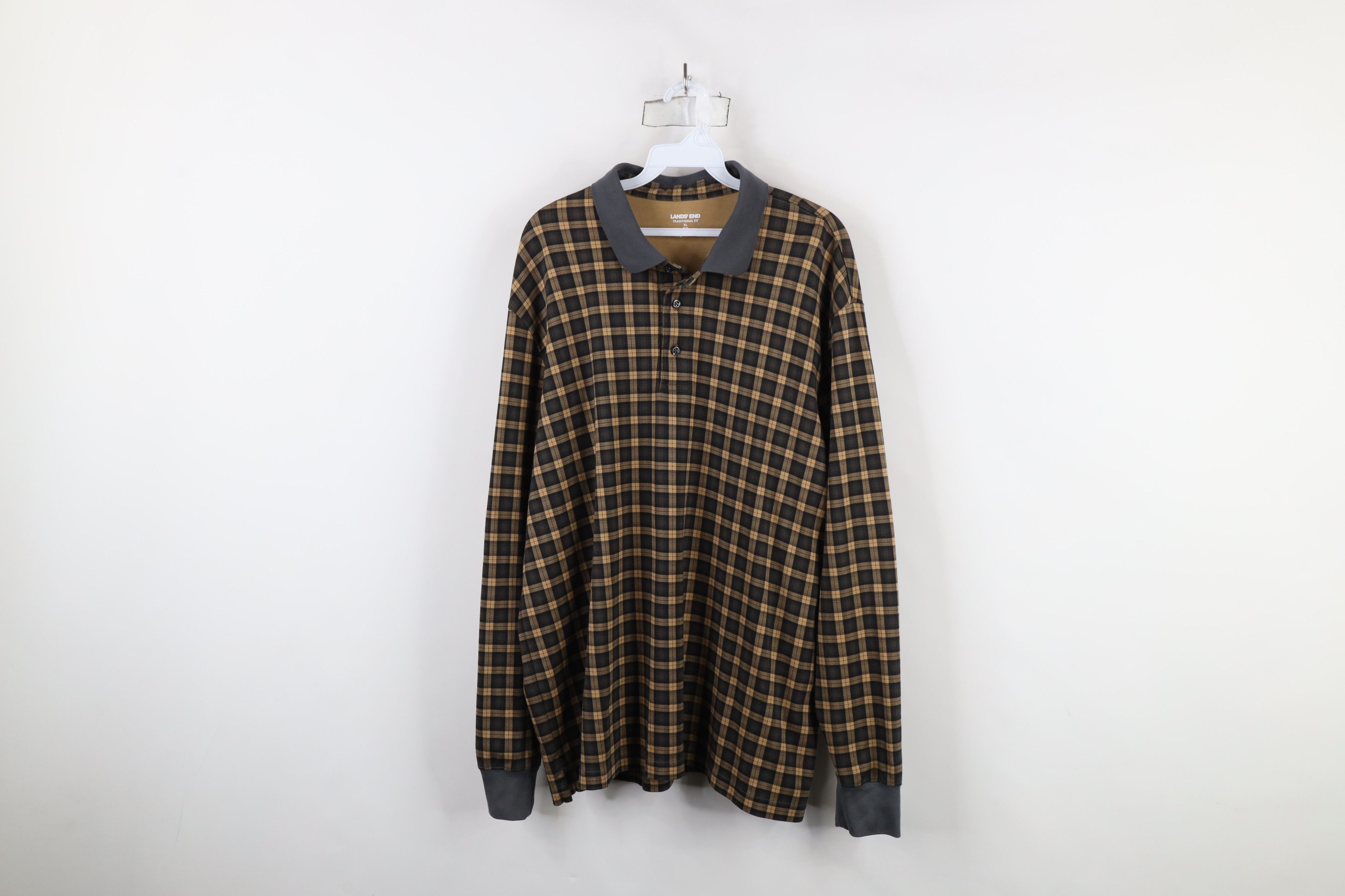 Lands' End × Vintage Vintage Y2K Lands End Soft Cotton Touch Long Sleeve Polo Size US XL / EU 56 / 4 - 1 Thumbnail
