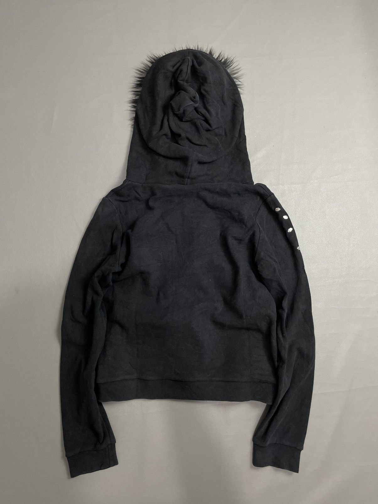 Japanese Brand Black Fur Hoodie skull ifsix style Size S / US 4 / IT 40 - 3 Thumbnail