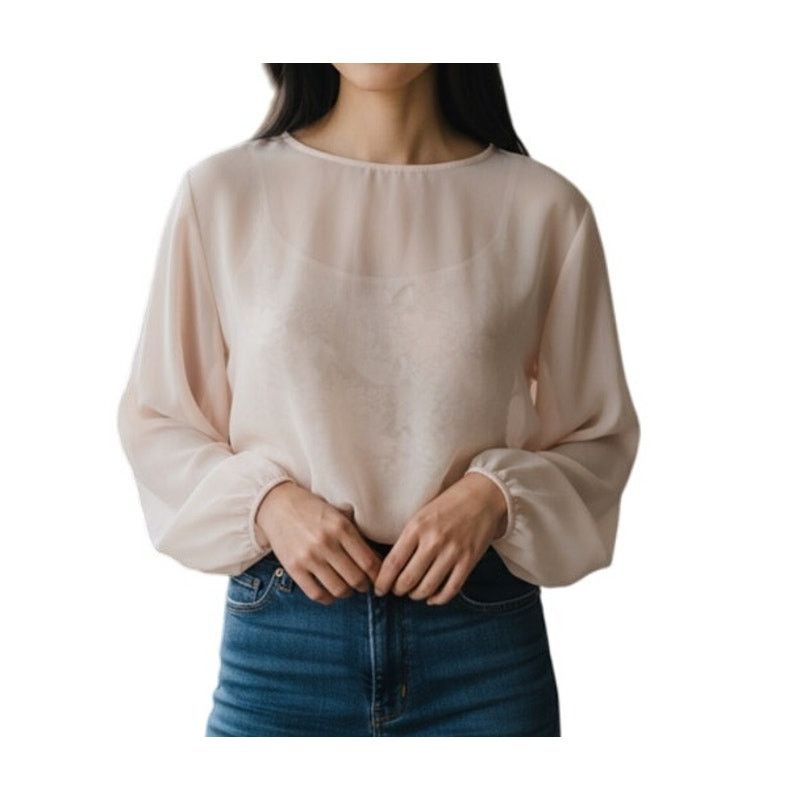 Other We Are HAH Pink Lace Long Sleeve Round Neck Floral Bodysuit Size L / US 10 / IT 46 - 1 Thumbnail
