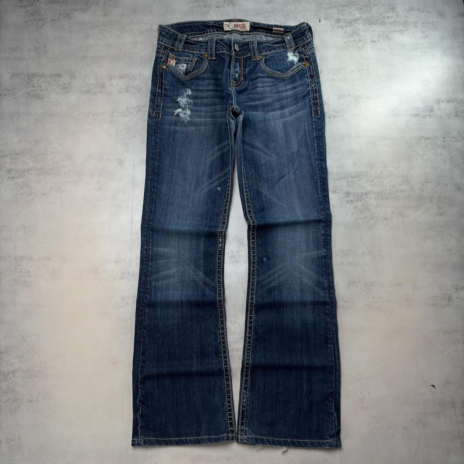 Other Y2K Blue MEK Denim Grunge Bootcut Gothic Denim Jeans Size 30" / US 8 / IT 44 - 4 Thumbnail