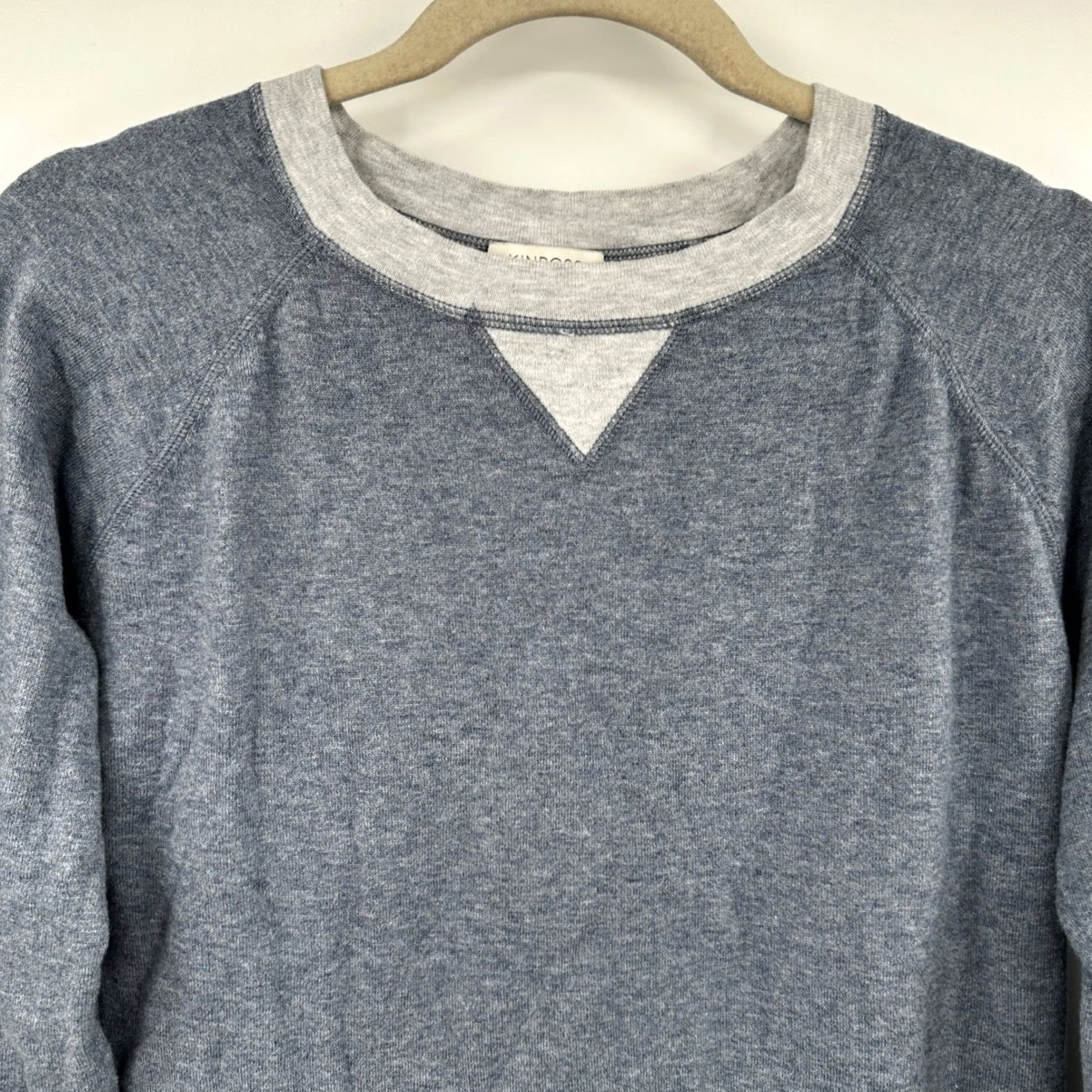 Vintage Kinross Cashmere Womens Pullover Sweatshirt Blue Grey Heathered Raglan Long Sleeve Size S / US 4 / IT 40 - 2 Thumbnail