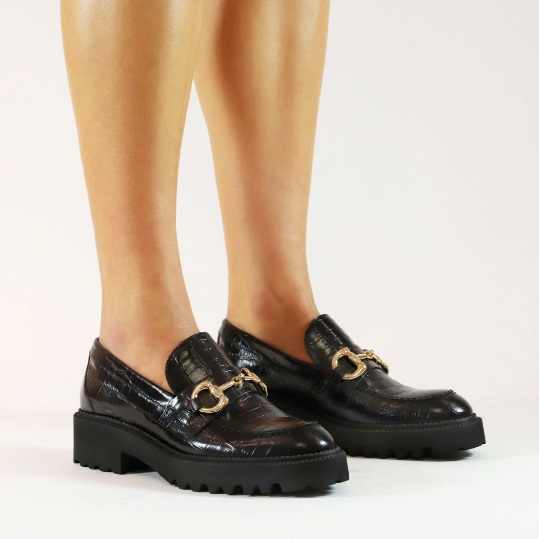 Billi Bi Black Leather Loafer Flats Size US 7 / IT 37 - 5 Thumbnail