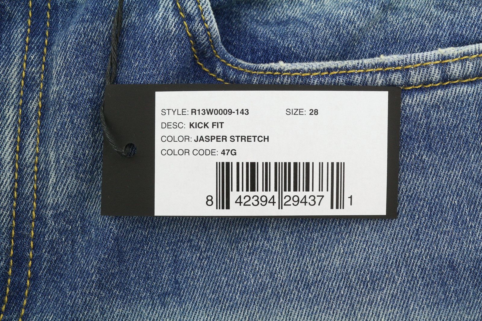 R13 KICK FIT 28 Jasper Faded Blue PS26 88278 Size 28" / US 6 / IT 42 - 7 Thumbnail